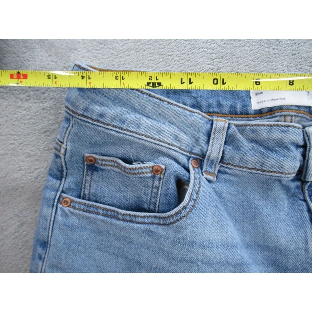 ASOS Design Slim Fit Jeans Men's 32x32 (Actual 28x29.5) Light Wash Blue 5-Pocket